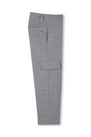 Pantaloni dritti in misto lana grigio GIVENCHY KIDS | H30688A47